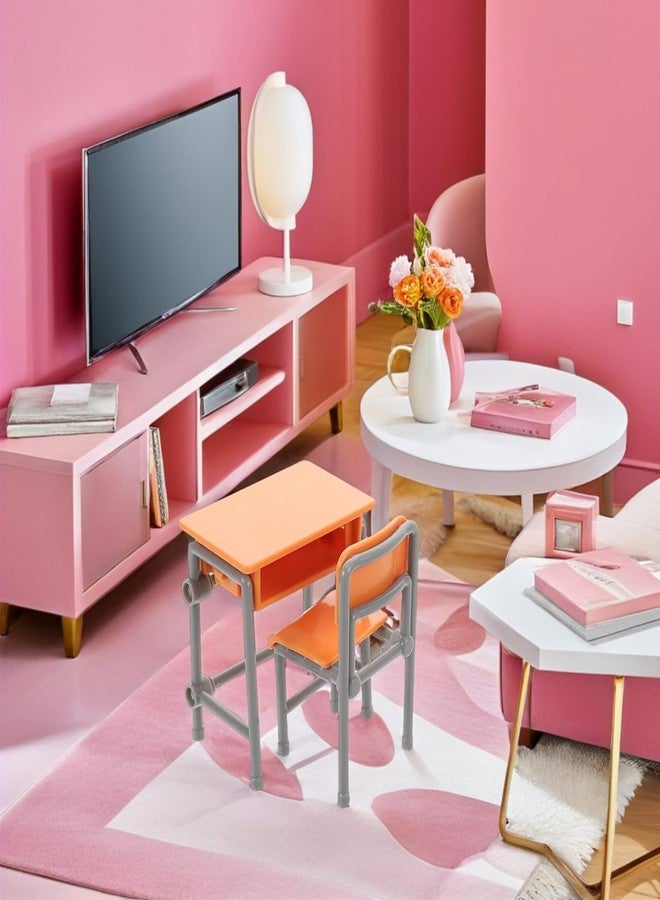 BESTonZON Miniature School Desk and Chair Set 2-Inch Dollhouse Furniture for Classroom Decor and Collectible Mini Spaces - Image 4
